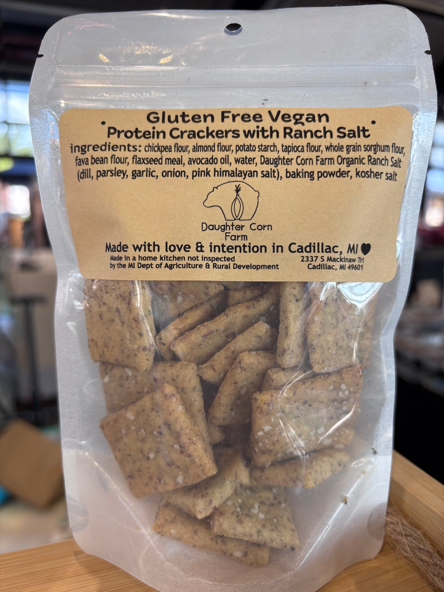 Gluten Free Vegan Protein Crackers 3oz
