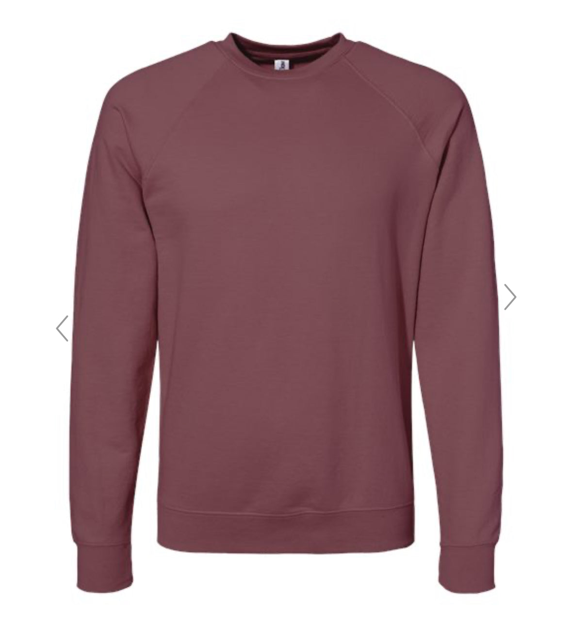 Crewneck French Terry Sweatshirt (logo not pictured- preorder by Dec 7th)